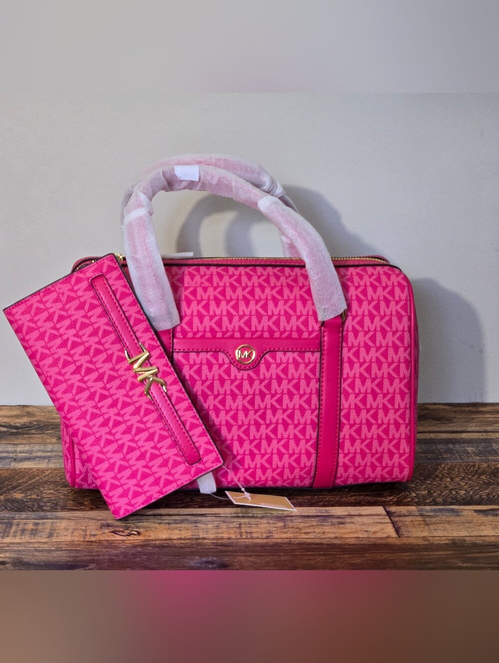 Michael Kors Travel Medium Duffle Satchel & Wallet Set